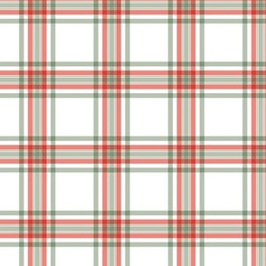 Spring summer tartan plaid designs vintage style seventies gingham checkered trend christmas red green on white