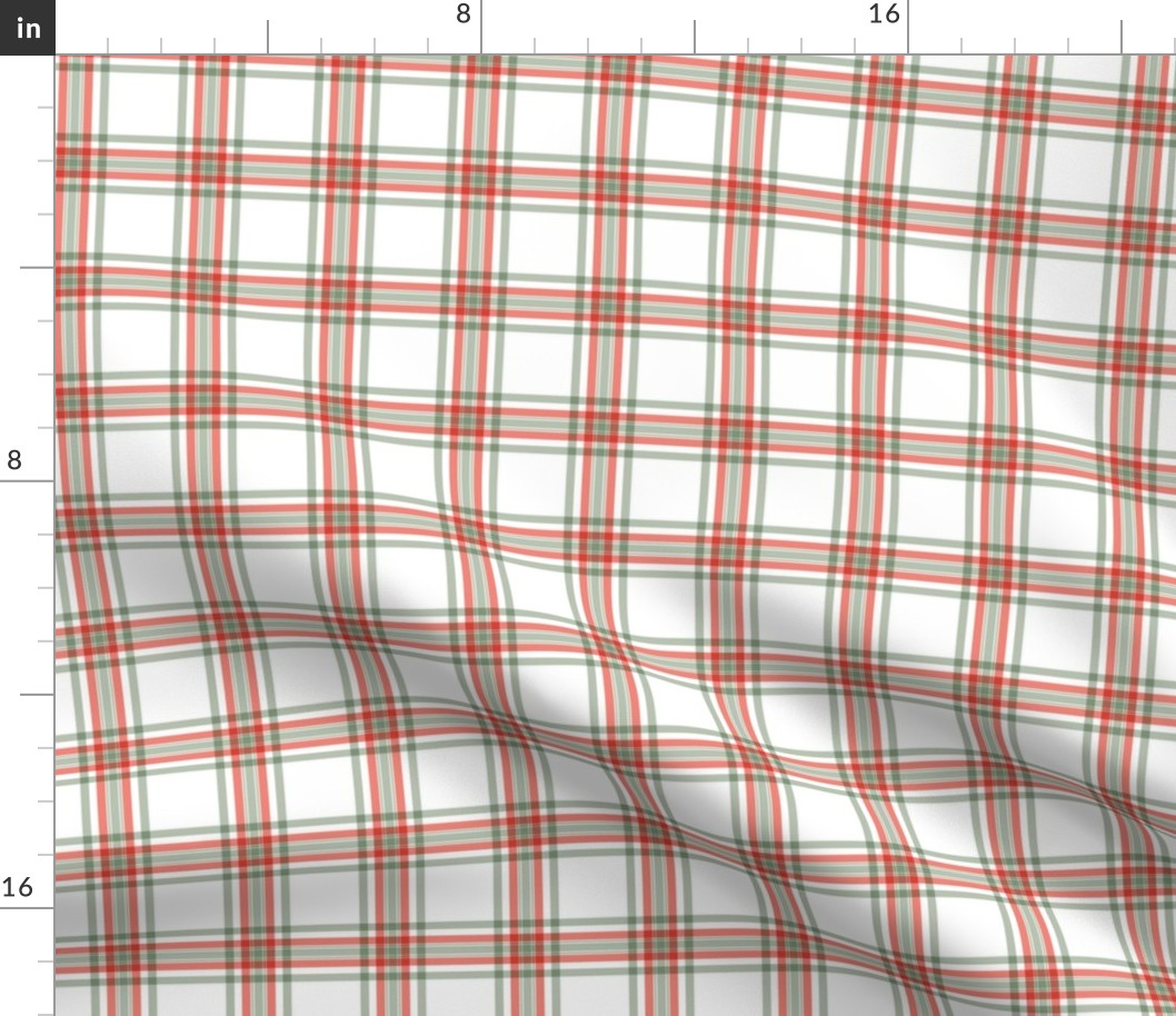 Spring summer tartan plaid designs vintage style seventies gingham checkered trend christmas red green on white