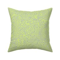 Pop Art Japanese Waves Honeydew and Lilac
