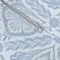 Lacy Floral Damask | Large Scale | Delicate Blue