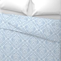 Lacy Floral Damask | Large Scale | Delicate Blue