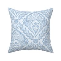 Lacy Floral Damask | Large Scale | Delicate Blue