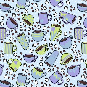 Hot Chocolate Pastel Comforts - blue background