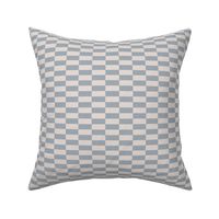 Race checker horizontal check design seventies vibes vintage boho trend gingham plaid moody blue gray in sand