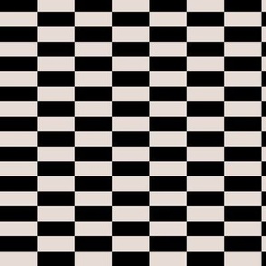 Race checker horizontal check design seventies vibes vintage boho trend gingham plaid moody black on ivory