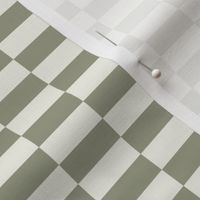 Race checker horizontal check design seventies vibes vintage boho trend gingham plaid olive green on ivory