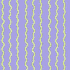 Honeydew Squiggle Lines on a Lilac Background
