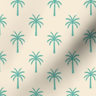 Palm Trees | Small Scale | Aqua on Cream