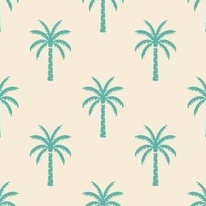 Palm Trees | Small Scale | Aqua on Cream