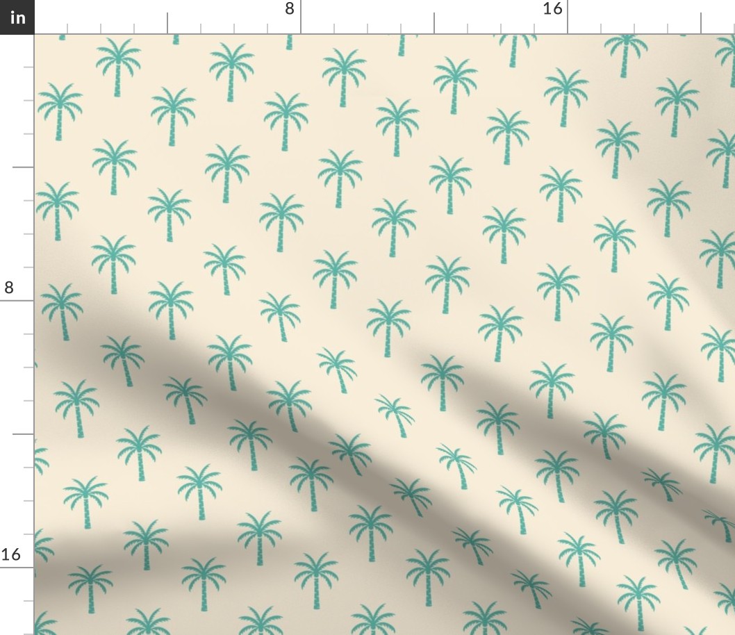 Palm Trees | Small Scale | Aqua on Cream