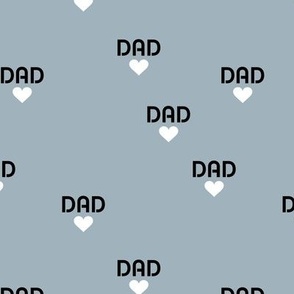 Dad is love sweet father's day design with hearts black white on cool blue
