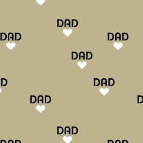 Dad is love sweet father's day design with hearts black white on matcha green