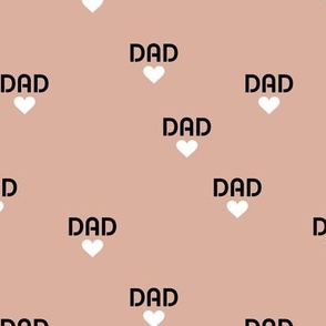 Dad is love sweet father's day design with hearts black white on blush peach