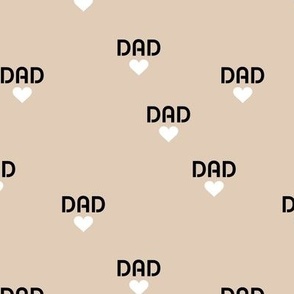 Dad is love sweet father's day design with hearts moody butter sand neutral black white