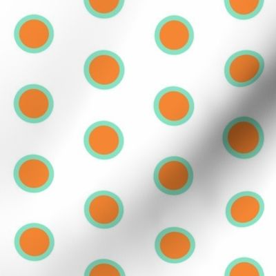 Retro Teal Dipped Mandarin on Snow Polka