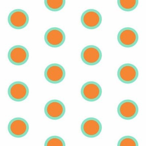 Retro Teal Dipped Mandarin on Snow Polka