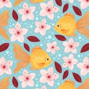 Goldfish and Cherry Blossoms