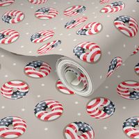 flag donuts - tossed - tan - Stars and Stripes - LAD22