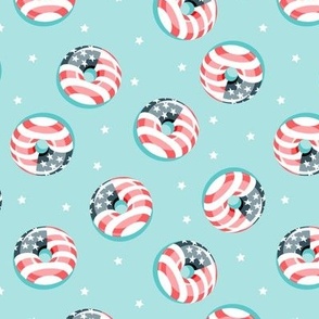 flag donuts - tossed - minty aqua - Stars and Stripes - LAD22