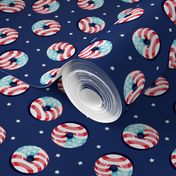 flag donuts - tossed - navy - Stars and Stripes - LAD22