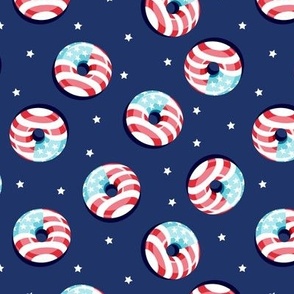 flag donuts - tossed - navy - Stars and Stripes - LAD22
