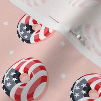 flag donuts - tossed - pink - Stars and Stripes - LAD22