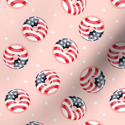 flag donuts - tossed - pink - Stars and Stripes - LAD22