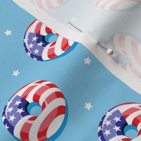flag donuts - tossed - blue - Stars and Stripes - LAD22
