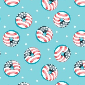 flag donuts - tossed - aqua - Stars and Stripes - LAD22