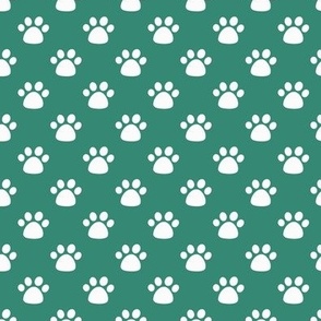 Polka dog footprint in green