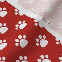 Polka dog footprint in red