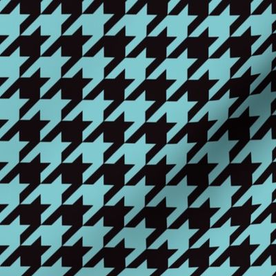 Houndstooth blue over black