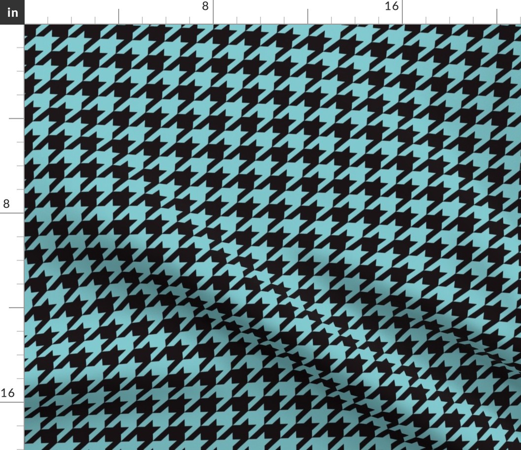 Houndstooth blue over black