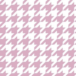 Houndstooth pink  over white