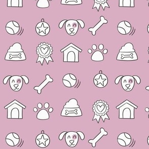 Dog pattern in pink