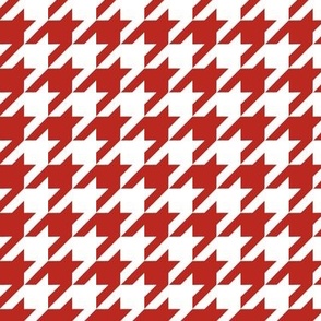 Houndstooth red over white