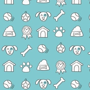 Dog pattern in turquoise