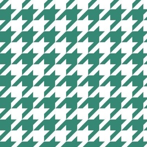 Houndstooth green over white