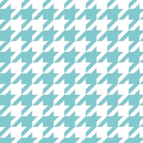Houndstooth blue over white
