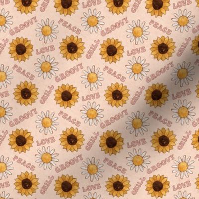 Groovy Peach Love Chill Sunflowers | Small Scale
