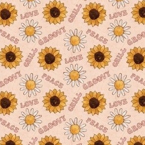 Groovy Peach Love Chill Sunflowers | Small Scale