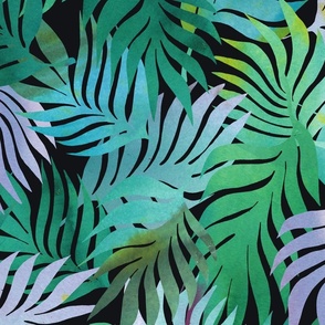 Tropical fabric Green tropical leaves
