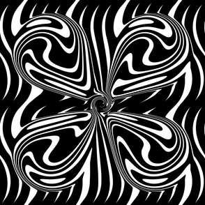 Chrome Flowers Reworked Classics Black and White Zebra Flower Pattern