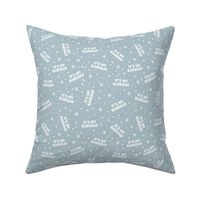 It's my barkday - happy birthday dogs and paws design confetti party white on cool blue