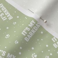It's my barkday - happy birthday dogs and paws design confetti party white on matcha green mint