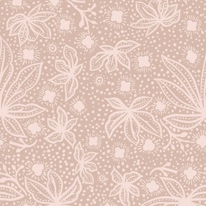 Abstract batik florals and dots blush - Bloomartgallery