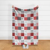 rotated 6" schnauzer red wholecloth