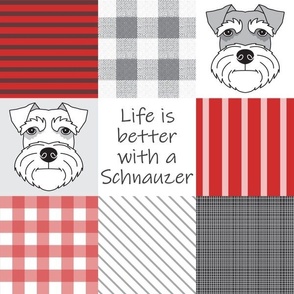 4" Schnauzer red wholecloth