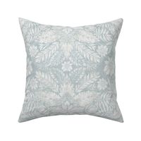 20" Baroque florals and vine leaves damask - pale pastel blue