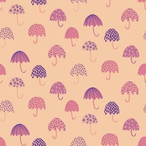 Umbrellas Warm palette with pink